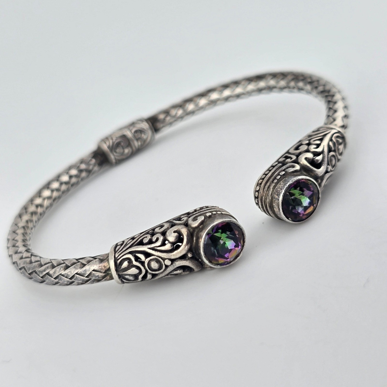 Sterling Silver Ati (Annika Witt?) Mystic Quartz Bracelet 6.75